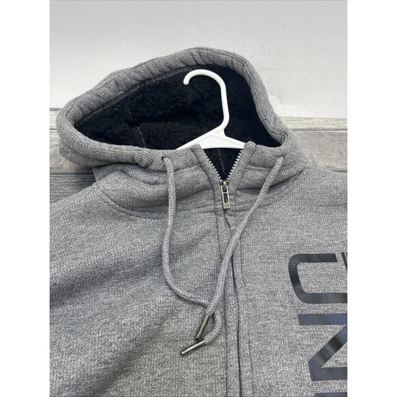 Ecko Unlimited Grey Zippered Hoodie/ Black Logo, Sherpa Lined, Soft, Size 3XL - Picture 4 of 13